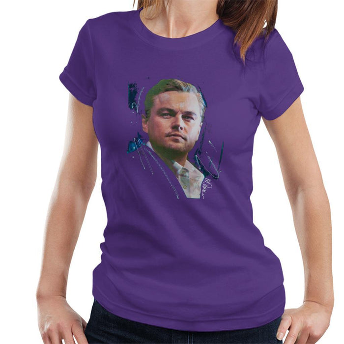 Sidney Maurer Original Portrait Of Leonardo DiCaprio Stare Womens T-Shirt - Womens T-Shirt