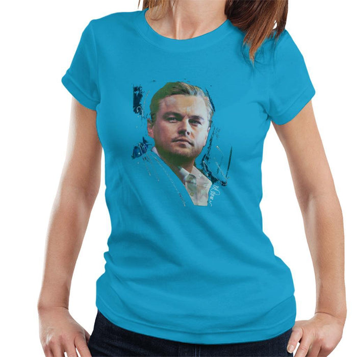 Sidney Maurer Original Portrait Of Leonardo DiCaprio Stare Womens T-Shirt - Womens T-Shirt