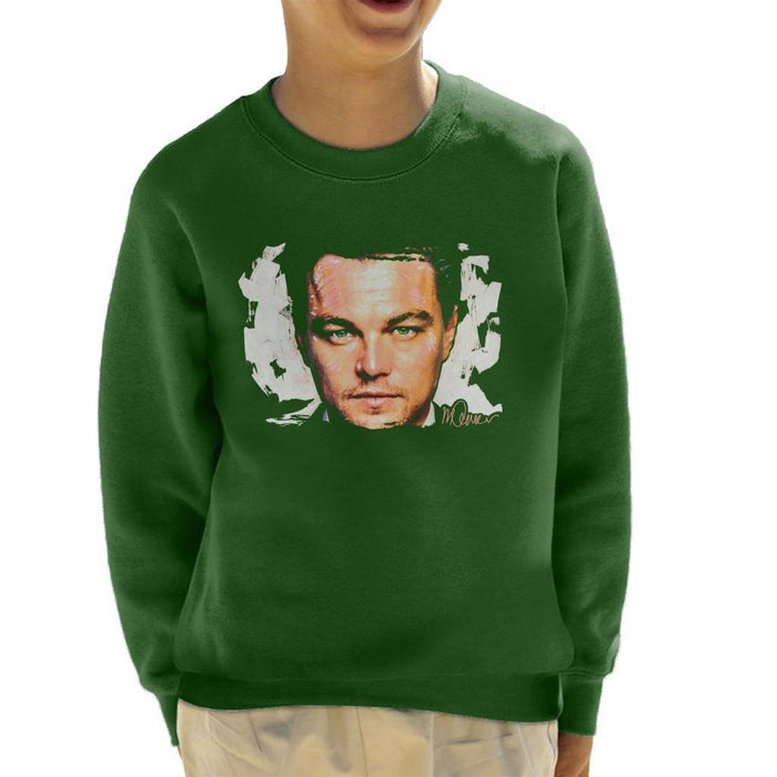 Sidney Maurer Original Portrait Of Leonardo DiCaprio Closeup Kids Sweatshirt - Kids Boys Sweatshirt