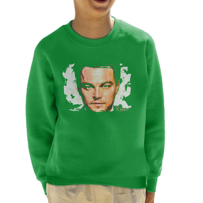Sidney Maurer Original Portrait Of Leonardo DiCaprio Closeup Kids Sweatshirt - Kids Boys Sweatshirt