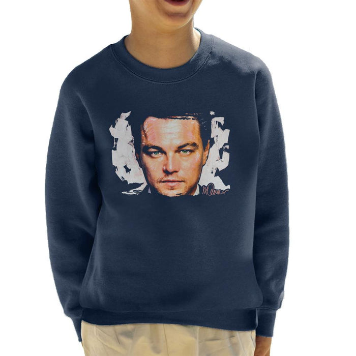 Sidney Maurer Original Portrait Of Leonardo DiCaprio Closeup Kids Sweatshirt - Kids Boys Sweatshirt