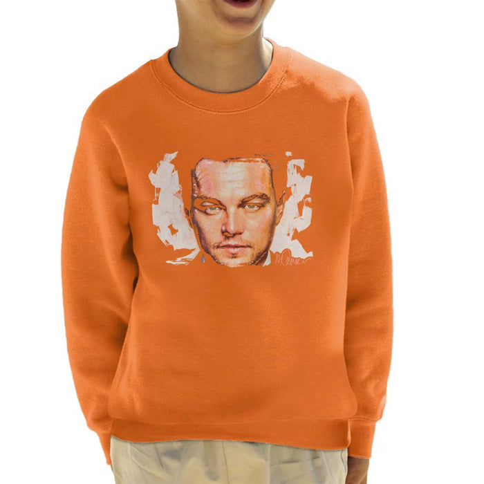 Sidney Maurer Original Portrait Of Leonardo DiCaprio Closeup Kids Sweatshirt - Kids Boys Sweatshirt