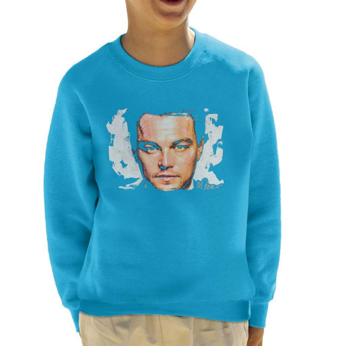 Sidney Maurer Original Portrait Of Leonardo DiCaprio Closeup Kids Sweatshirt - Kids Boys Sweatshirt