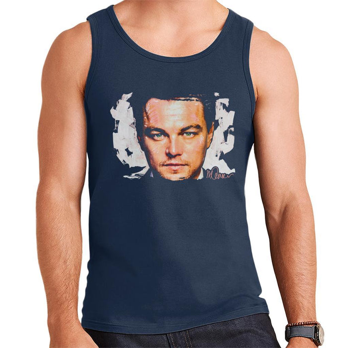 Sidney Maurer Original Portrait Of Leonardo DiCaprio Closeup Mens Vest - Small / Navy Blue - Mens Vest