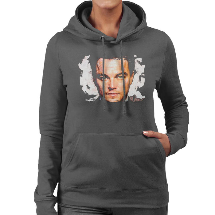 Sidney Maurer Original Portrait Of Leonardo DiCaprio Closeup Womens Hooded Sweatshirt - Womens Hooded Sweatshirt
