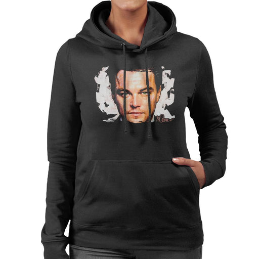 Sidney Maurer Original Portrait Of Leonardo DiCaprio Closeup Womens Hooded Sweatshirt - Womens Hooded Sweatshirt