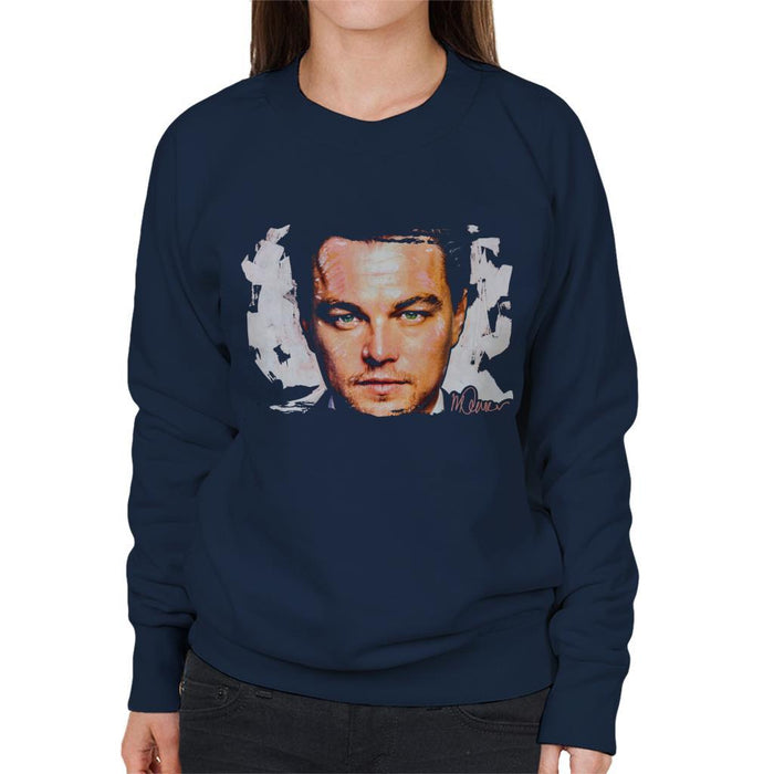 Sidney Maurer Original Portrait Of Leonardo DiCaprio Closeup Womens Sweatshirt - Womens Sweatshirt