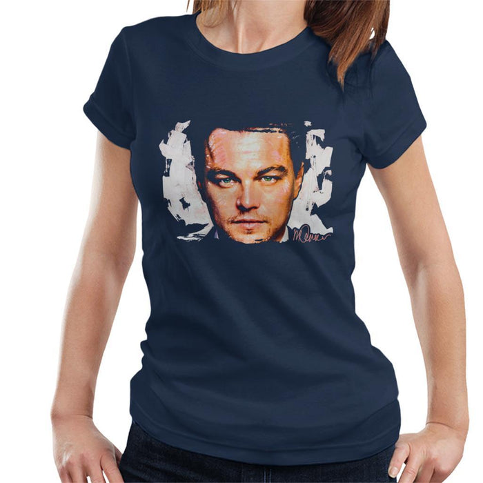 Sidney Maurer Original Portrait Of Leonardo DiCaprio Closeup Womens T-Shirt - Womens T-Shirt