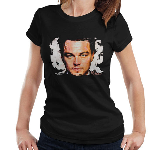 Sidney Maurer Original Portrait Of Leonardo DiCaprio Closeup Womens T-Shirt - Womens T-Shirt