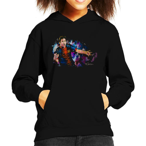 Sidney Maurer Original Portrait Of Lionel Messi FCB Badge Kids Hooded Sweatshirt - Kids Boys Hooded Sweatshirt