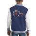 Sidney Maurer Original Portrait Of Lionel Messi FCB Badge Kids Varsity Jacket - X-Small (3-4 yrs) / Navy/White - Kids Boys Varsity Jacket