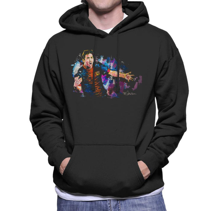 Sidney Maurer Original Portrait Of Lionel Messi FCB Badge Mens Hooded Sweatshirt - Mens Hooded Sweatshirt