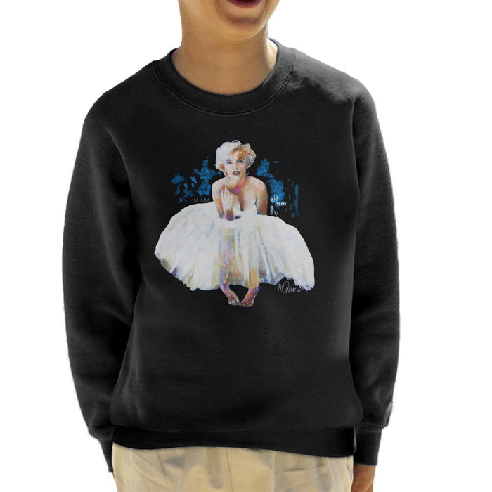 Sidney Maurer Original Portrait Of Marilyn Monroe White Dress Kids Sweatshirt - Kids Boys Sweatshirt