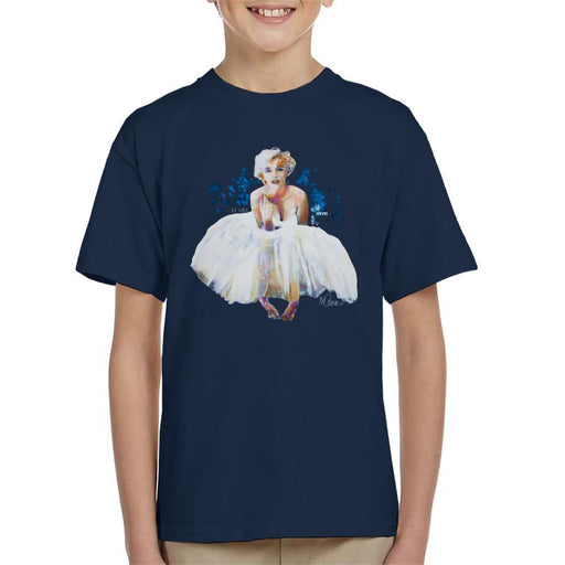 Sidney Maurer Original Portrait Of Marilyn Monroe White Dress Kids T-Shirt - Kids Boys T-Shirt