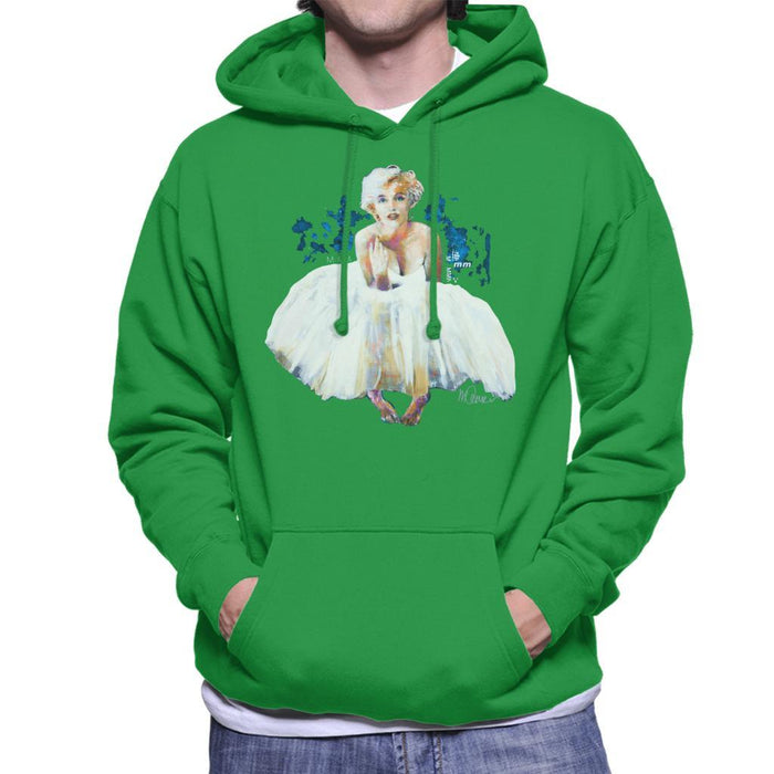 Sidney Maurer Original Portrait Of Marilyn Monroe White Dress Mens Hooded Sweatshirt - Mens Hooded Sweatshirt