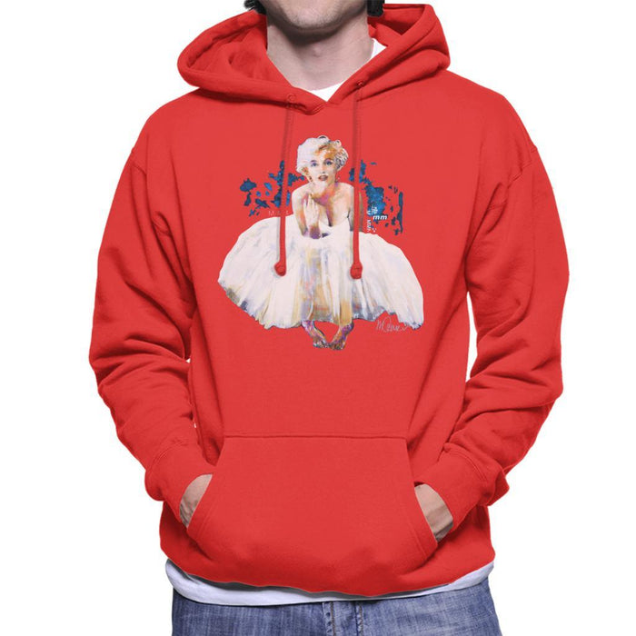 Sidney Maurer Original Portrait Of Marilyn Monroe White Dress Mens Hooded Sweatshirt - Mens Hooded Sweatshirt