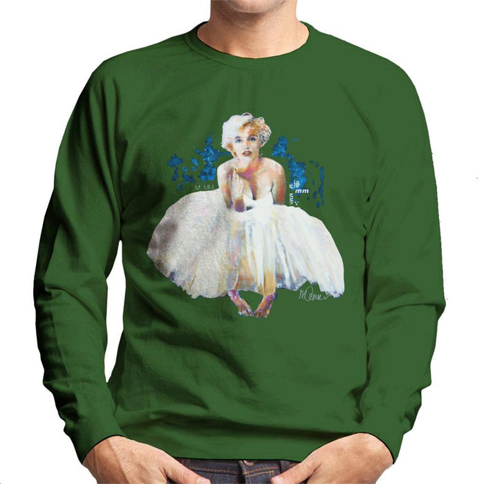 Sidney Maurer Original Portrait Of Marilyn Monroe White Dress Mens Sweatshirt - Mens Sweatshirt
