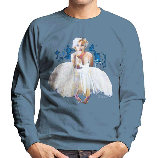 Sidney Maurer Original Portrait Of Marilyn Monroe White Dress Mens Sweatshirt - Mens Sweatshirt