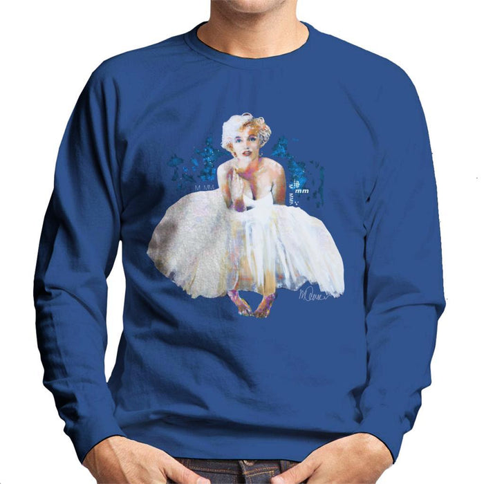 Sidney Maurer Original Portrait Of Marilyn Monroe White Dress Mens Sweatshirt - Mens Sweatshirt