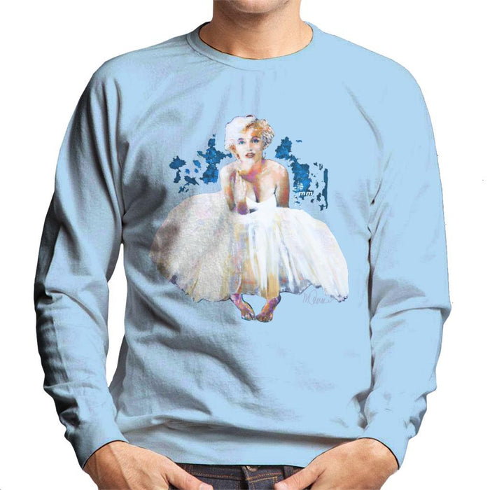 Sidney Maurer Original Portrait Of Marilyn Monroe White Dress Mens Sweatshirt - Mens Sweatshirt