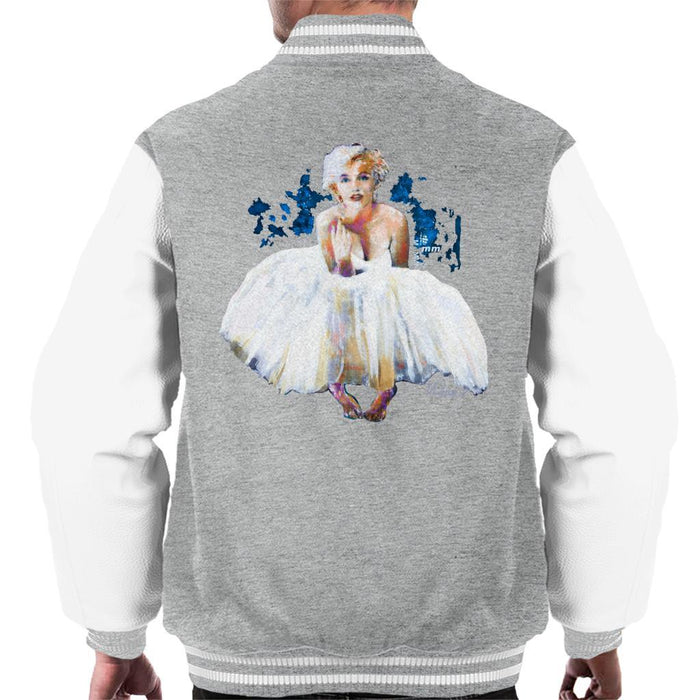 Sidney Maurer Original Portrait Of Marilyn Monroe White Dress Mens Varsity Jacket - Mens Varsity Jacket