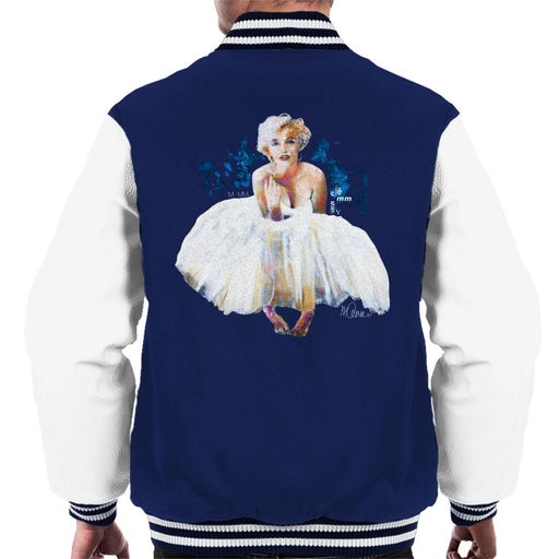 Sidney Maurer Original Portrait Of Marilyn Monroe White Dress Mens Varsity Jacket - Mens Varsity Jacket