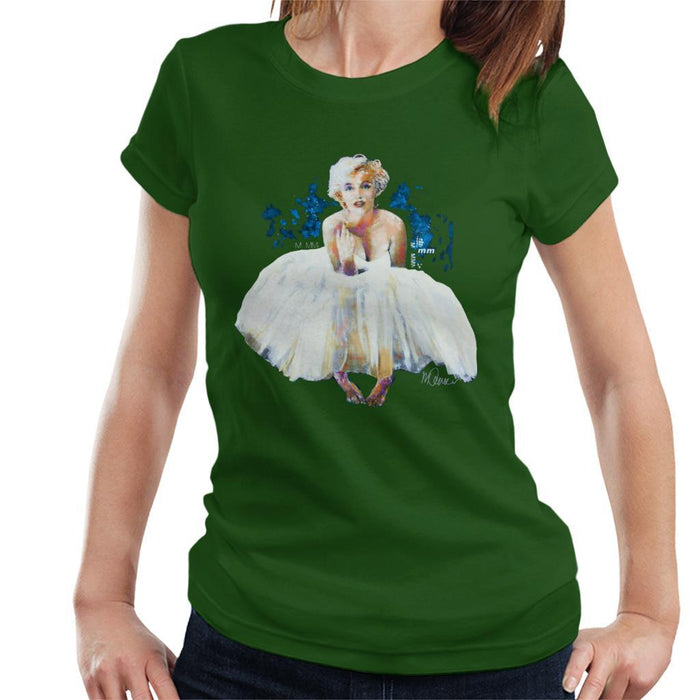 Sidney Maurer Original Portrait Of Marilyn Monroe White Dress Womens T-Shirt - Womens T-Shirt