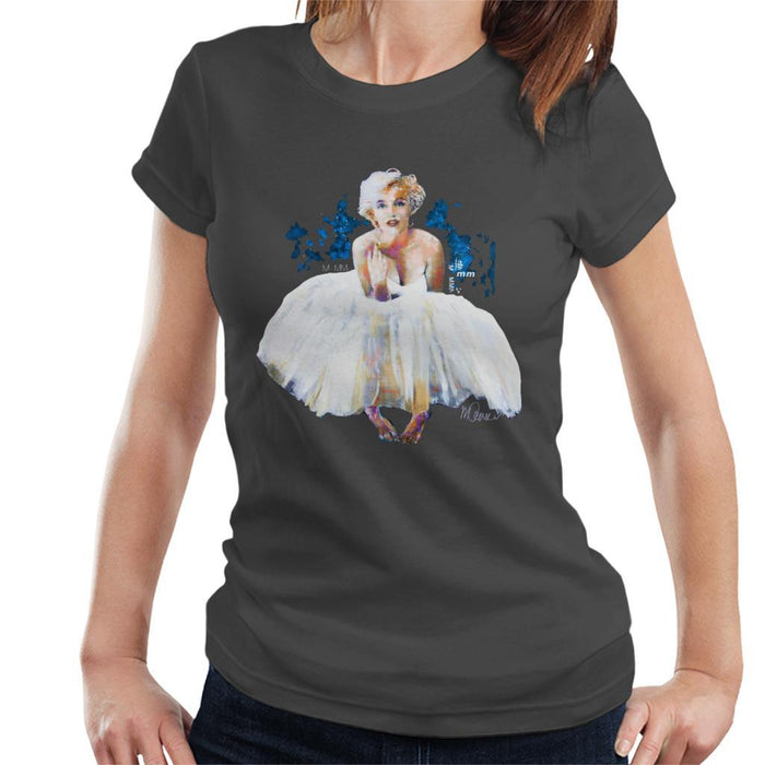 Sidney Maurer Original Portrait Of Marilyn Monroe White Dress Womens T-Shirt - Womens T-Shirt