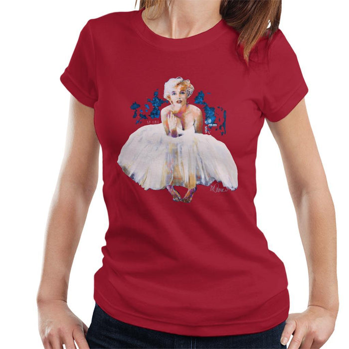 Sidney Maurer Original Portrait Of Marilyn Monroe White Dress Womens T-Shirt - Womens T-Shirt