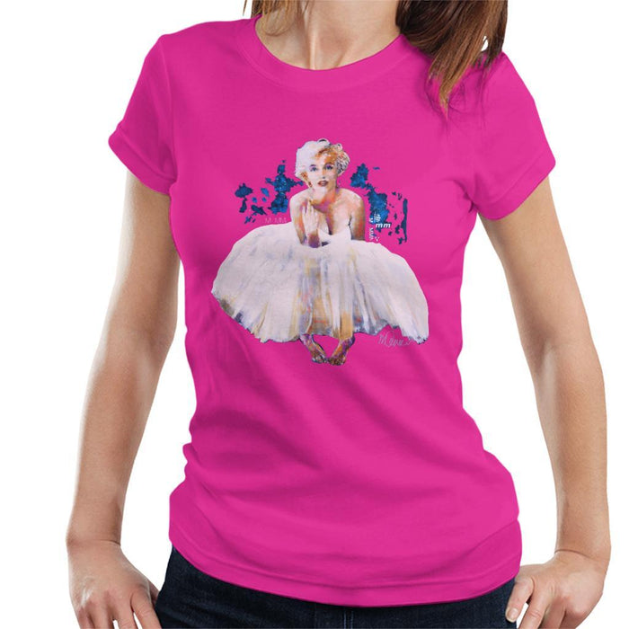Sidney Maurer Original Portrait Of Marilyn Monroe White Dress Womens T-Shirt - Womens T-Shirt