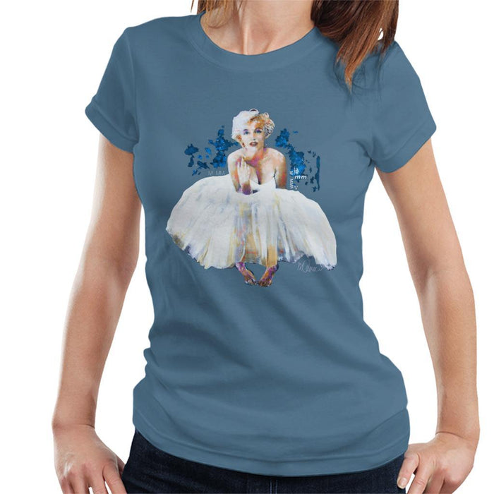 Sidney Maurer Original Portrait Of Marilyn Monroe White Dress Womens T-Shirt - Womens T-Shirt