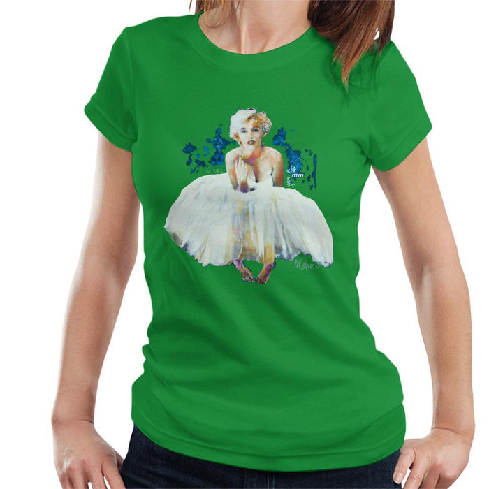 Sidney Maurer Original Portrait Of Marilyn Monroe White Dress Womens T-Shirt - Womens T-Shirt