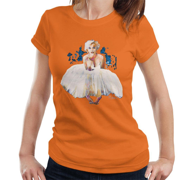 Sidney Maurer Original Portrait Of Marilyn Monroe White Dress Womens T-Shirt - Womens T-Shirt