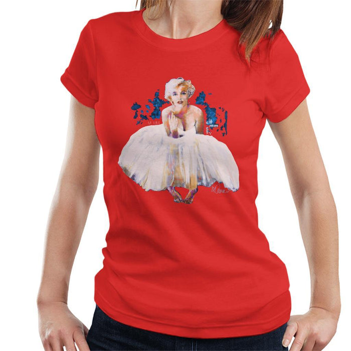 Sidney Maurer Original Portrait Of Marilyn Monroe White Dress Womens T-Shirt - Womens T-Shirt