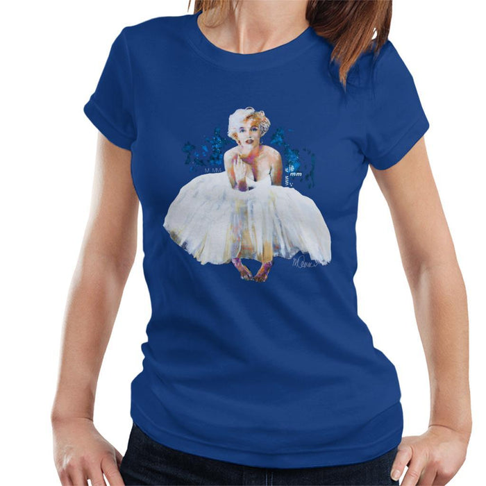 Sidney Maurer Original Portrait Of Marilyn Monroe White Dress Womens T-Shirt - Womens T-Shirt