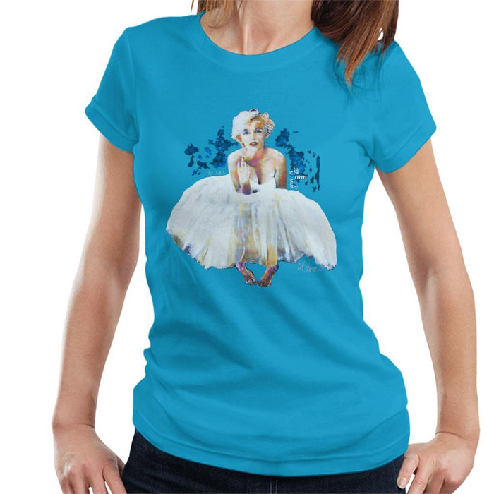 Sidney Maurer Original Portrait Of Marilyn Monroe White Dress Womens T-Shirt - Womens T-Shirt