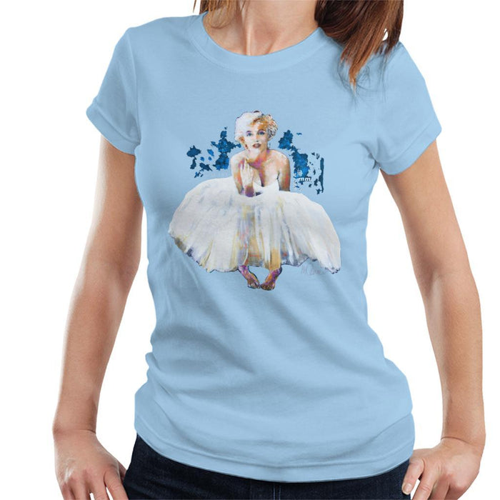 Sidney Maurer Original Portrait Of Marilyn Monroe White Dress Womens T-Shirt - Womens T-Shirt