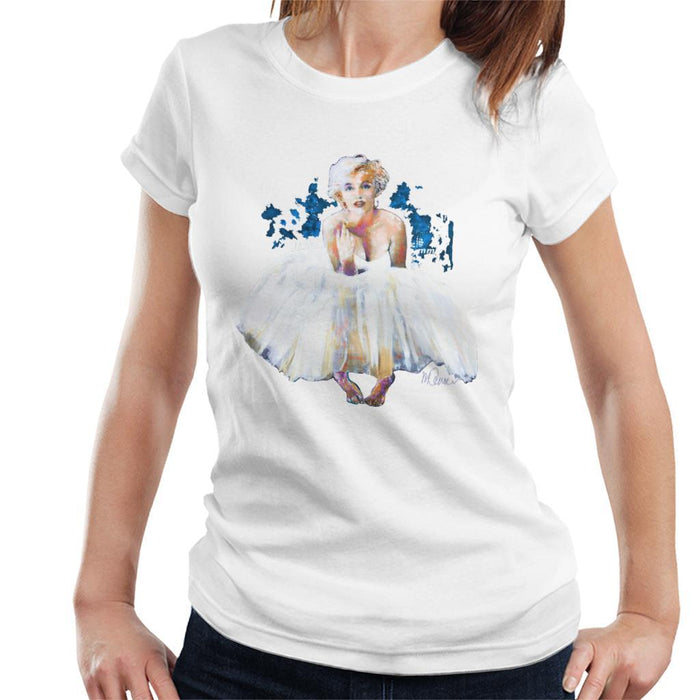 Sidney Maurer Original Portrait Of Marilyn Monroe White Dress Womens T-Shirt - Womens T-Shirt