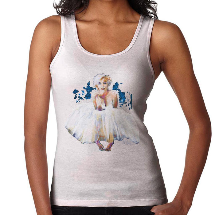 Sidney Maurer Original Portrait Of Marilyn Monroe White Dress Womens Vest - Womens Vest