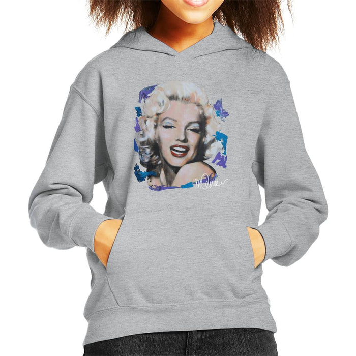 Sidney Maurer Original Portrait Of Marilyn Monroe Red Lips Kid's Hooded Sweatshirt