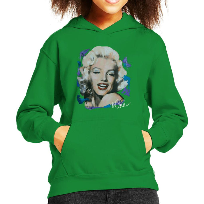 Sidney Maurer Original Portrait Of Marilyn Monroe Red Lips Kid's Hooded Sweatshirt