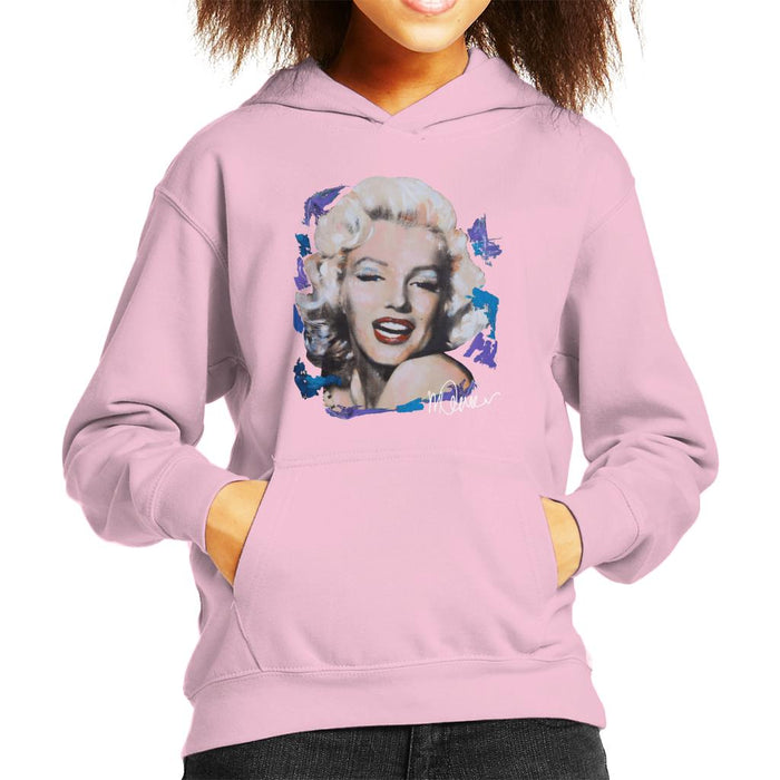 Sidney Maurer Original Portrait Of Marilyn Monroe Red Lips Kid's Hooded Sweatshirt