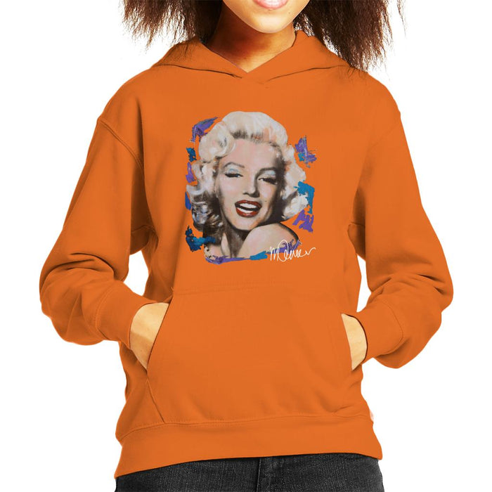 Sidney Maurer Original Portrait Of Marilyn Monroe Red Lips Kid's Hooded Sweatshirt