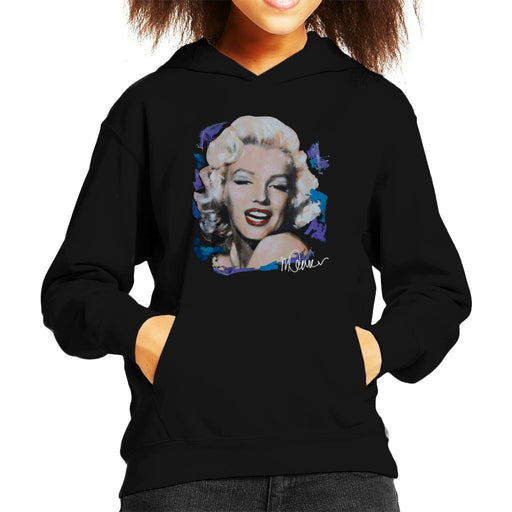 Sidney Maurer Original Portrait Of Marilyn Monroe Red Lips Kid's Hooded Sweatshirt