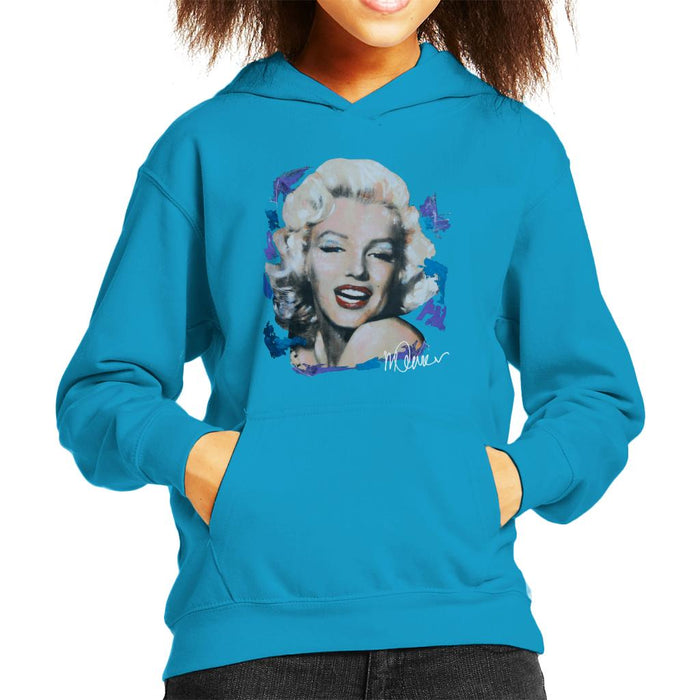 Sidney Maurer Original Portrait Of Marilyn Monroe Red Lips Kid's Hooded Sweatshirt