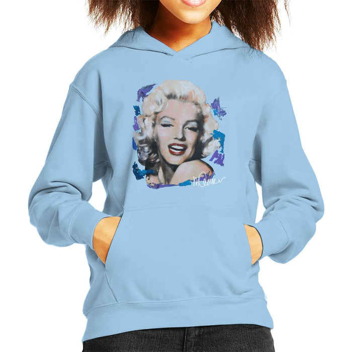 Sidney Maurer Original Portrait Of Marilyn Monroe Red Lips Kid's Hooded Sweatshirt