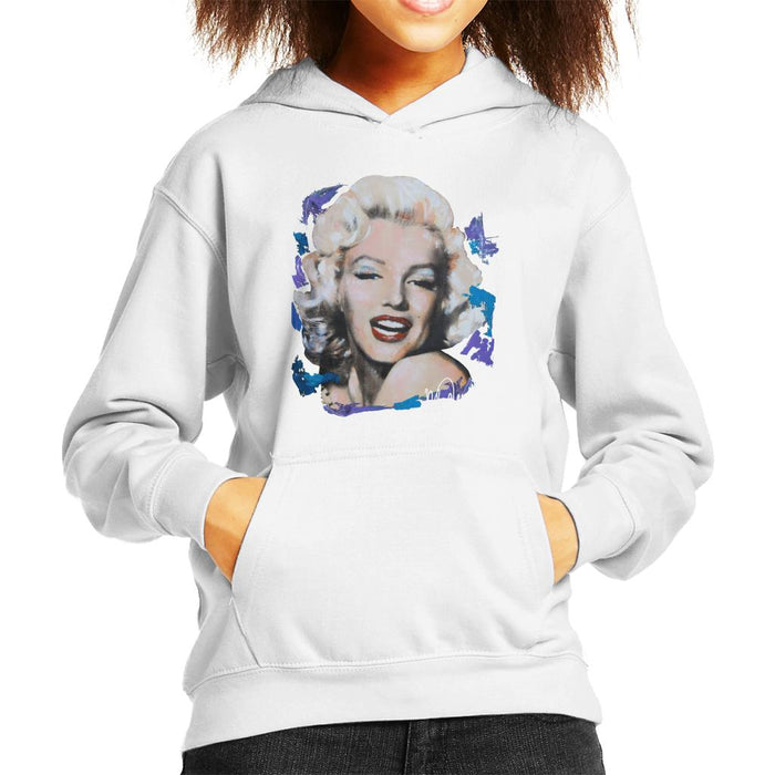 Sidney Maurer Original Portrait Of Marilyn Monroe Red Lips Kid's Hooded Sweatshirt