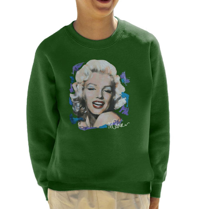 Sidney Maurer Original Portrait Of Marilyn Monroe Red Lips Kid's Sweatshirt