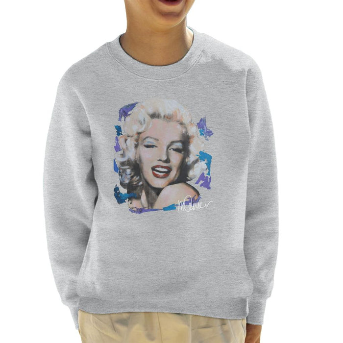 Sidney Maurer Original Portrait Of Marilyn Monroe Red Lips Kid's Sweatshirt