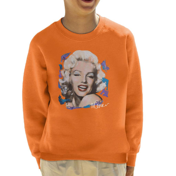 Sidney Maurer Original Portrait Of Marilyn Monroe Red Lips Kid's Sweatshirt